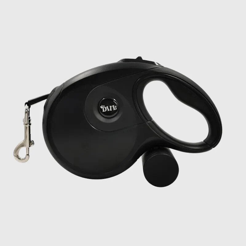 Laisse Rétractable Noire Chien 3-8m Frein
