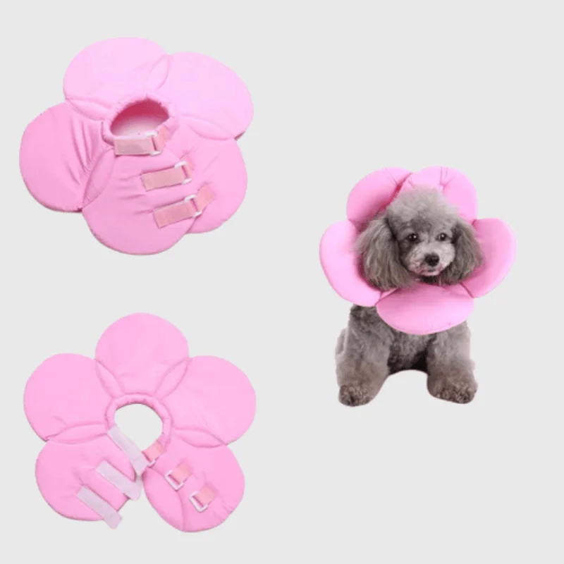 Collerette Fleur Rose Souple Petit Chien