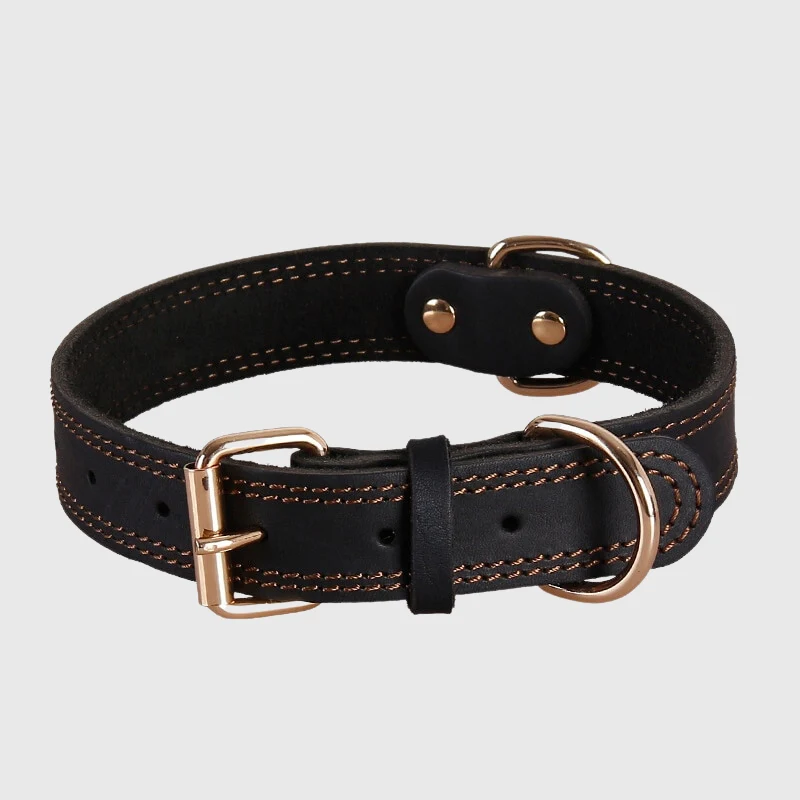 Collier Cuir Véritable Réglable Gros Chien