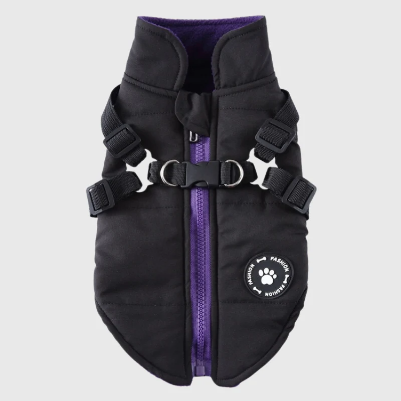 Manteau Fourré Gros Chien Harnais Intégré