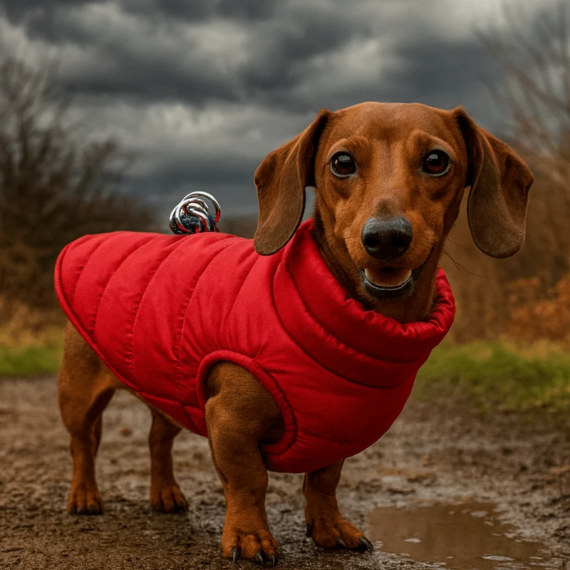 Manteau Imperméable Rouge Hiver Chien