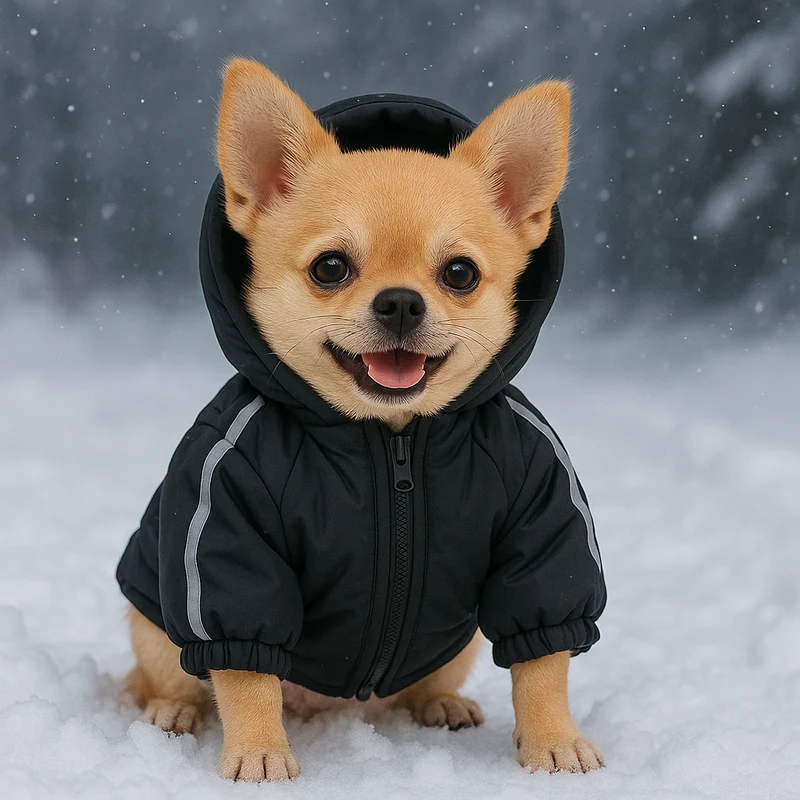 Manteau Imperméable Grand Froid Capuche Gros Chien