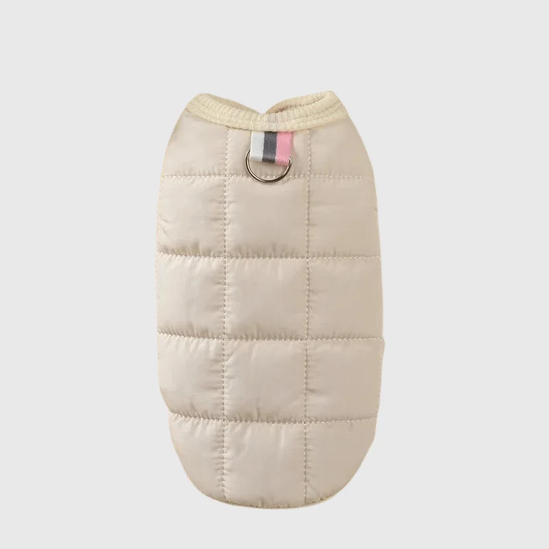 Manteau Laine Hiver Chien Élégant Beige
