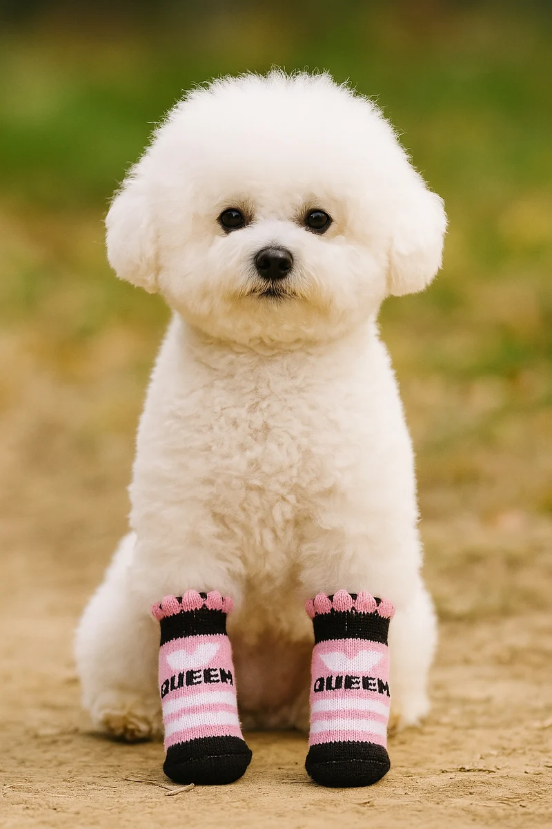Chaussette Antidérapante Rose Queen Chien
