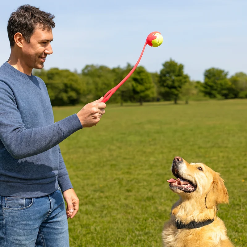 Lanceur Balle Tennis Gros Chien Rose