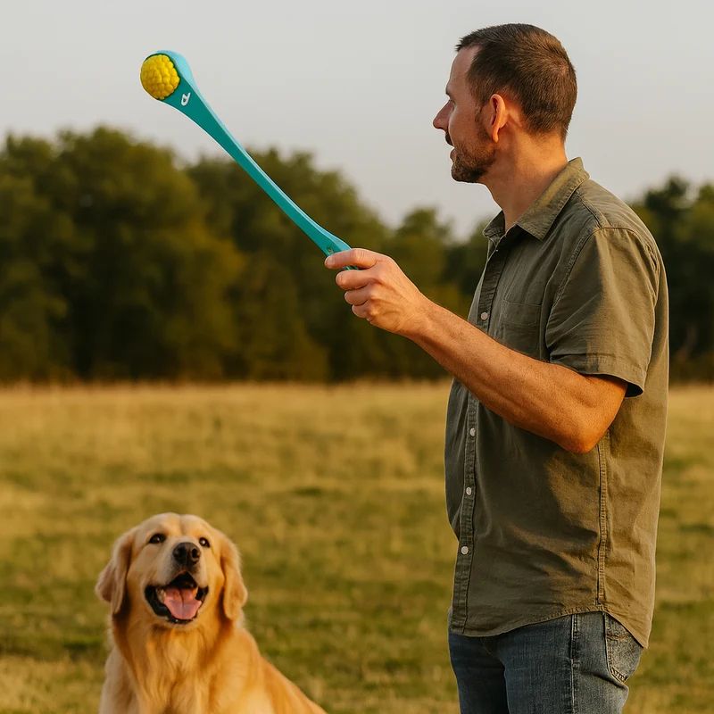 Lanceur Balle Tennis Gros Chien Bleu