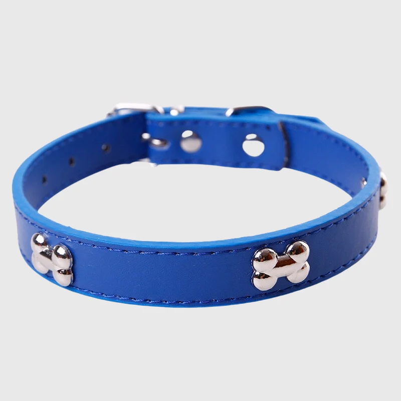 Collier Cuir Motif Os Gros Chien