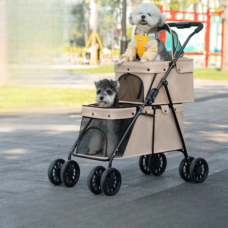 Poussette pour 2 chiens