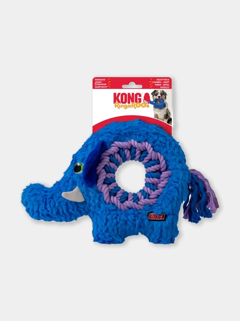 Peluche pour chien KONG - Kong Ringaroos - Eléphant 🐘