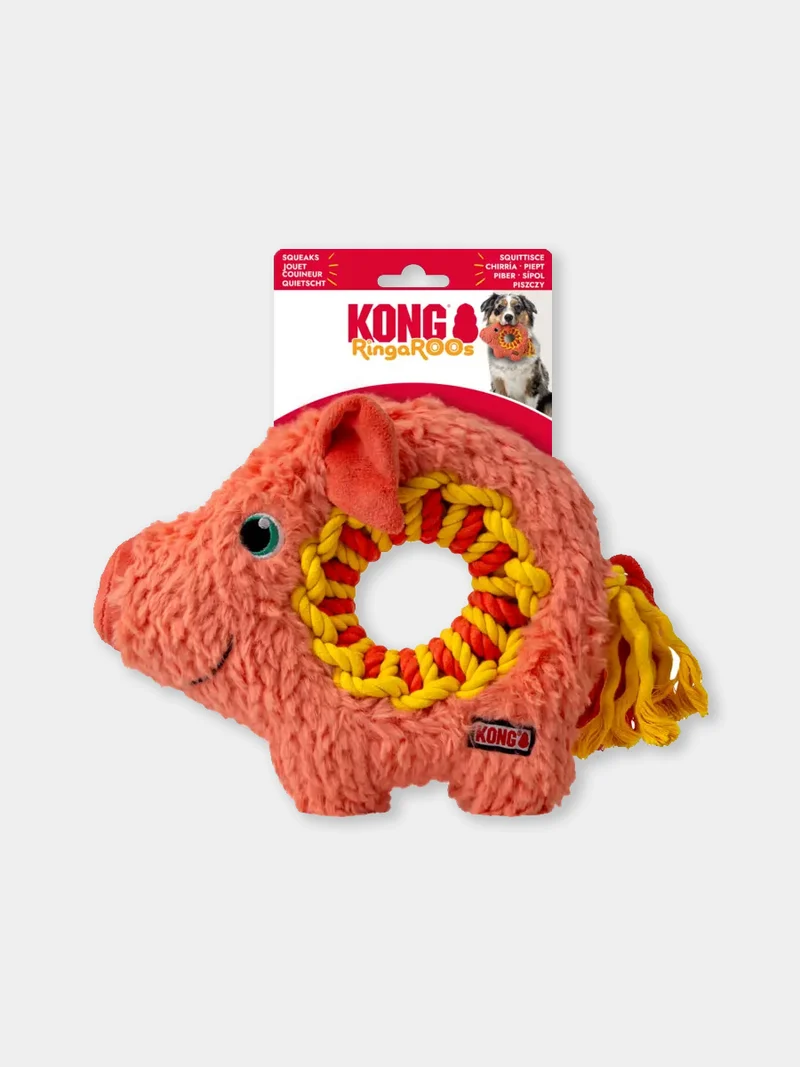 Peluche pour chien KONG - Kong Ringaroos - Cochon 🐷