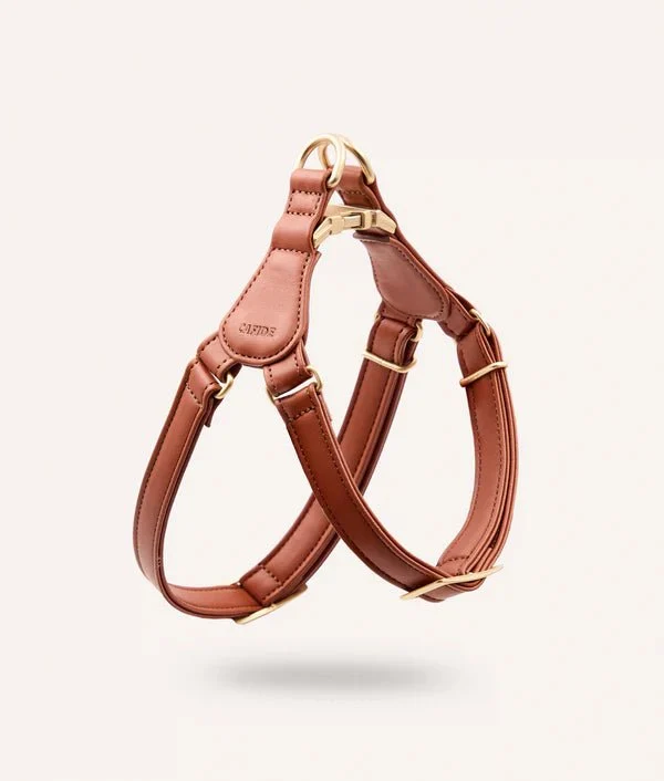 Harnais chien step in en cuir vegan marron Jala