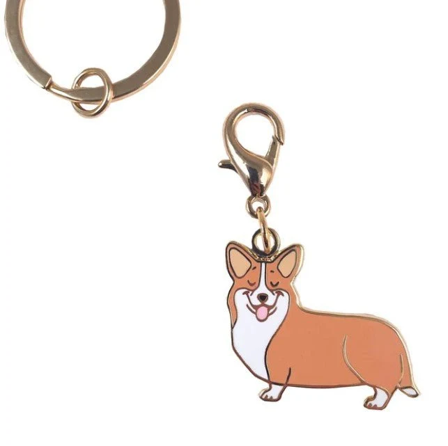 Porte-clé médaille chien Corgi – Adorable & irrésistible