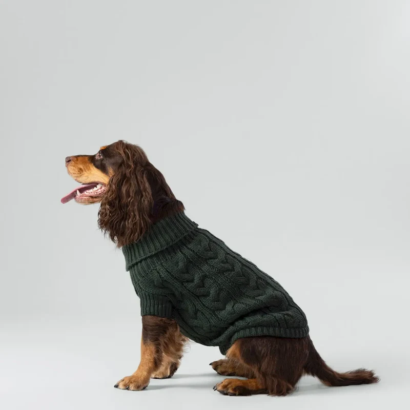 Pull en maille torsadée - Vert