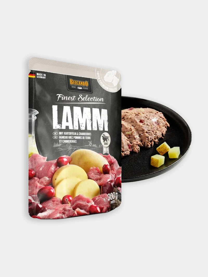 Topping pour chien - Finest Selection Recette à l'agneau 🐑 et canneberges - Belcando