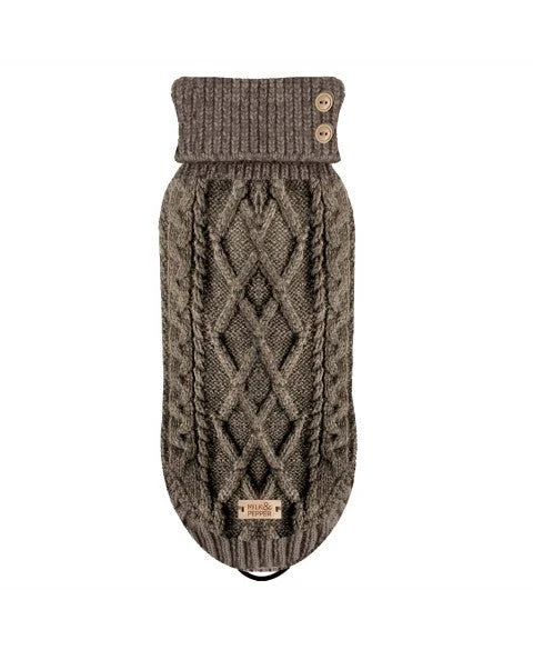 Pull torsadé Connor marron – Chaleur cosy et style pour chien