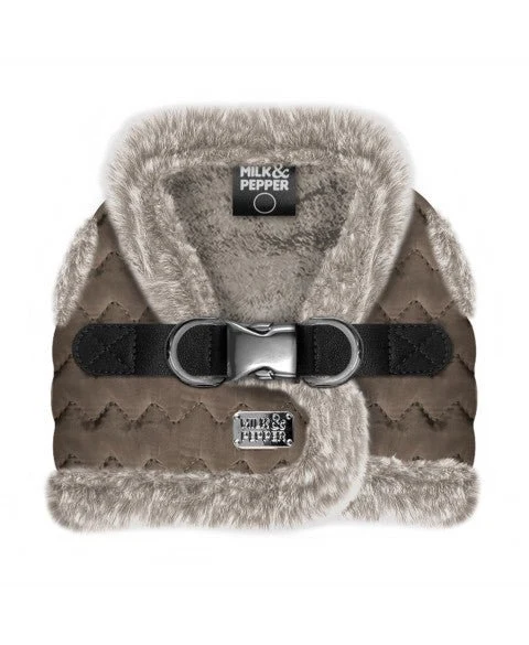 Harnais Louis doudoune marron glacé – petit à moyen chien