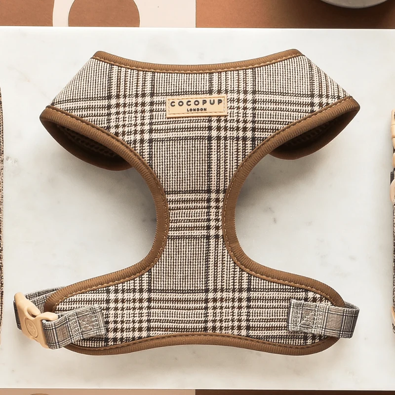 Harnais chien Pup Plaid ajustable en H – chic & sécurisé