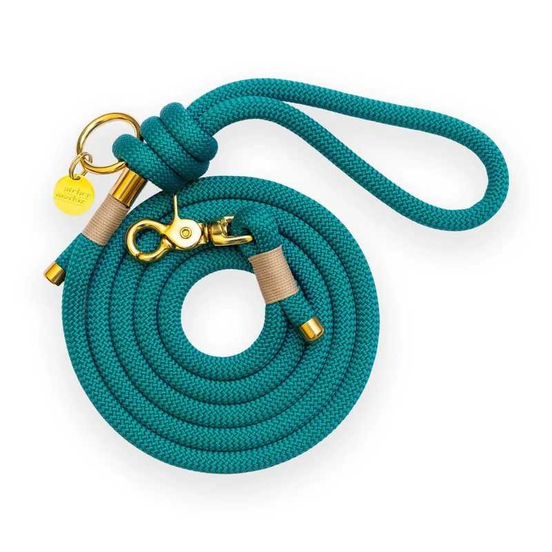 Laisse corde vert émeraude pour chien – chic & solide 180cm
