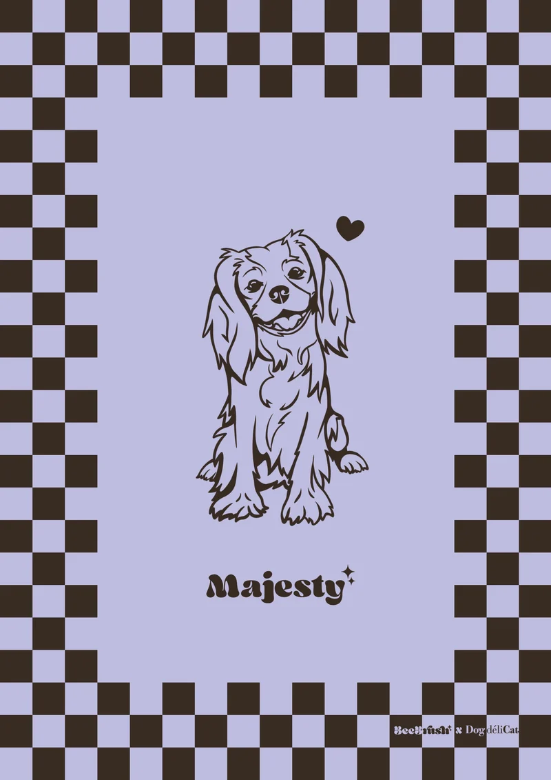 Affiche Cavalier King Charles A4 – Majesty – BeeBrush (BeePop)