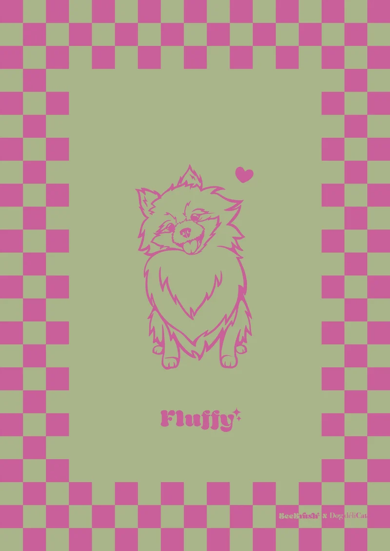 Affiche Spitz A4 – Fluffy – BeeBrush (BeePop)