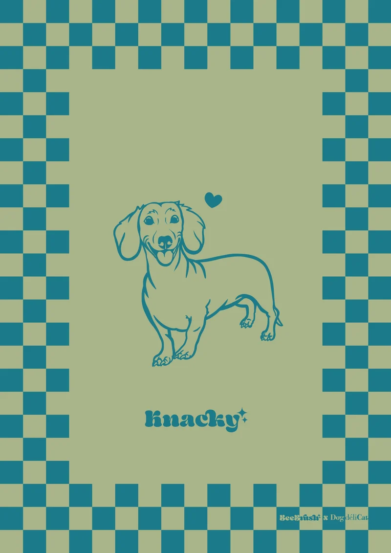 Affiche Teckel A4 – Knacky – BeeBrush (BeePop)