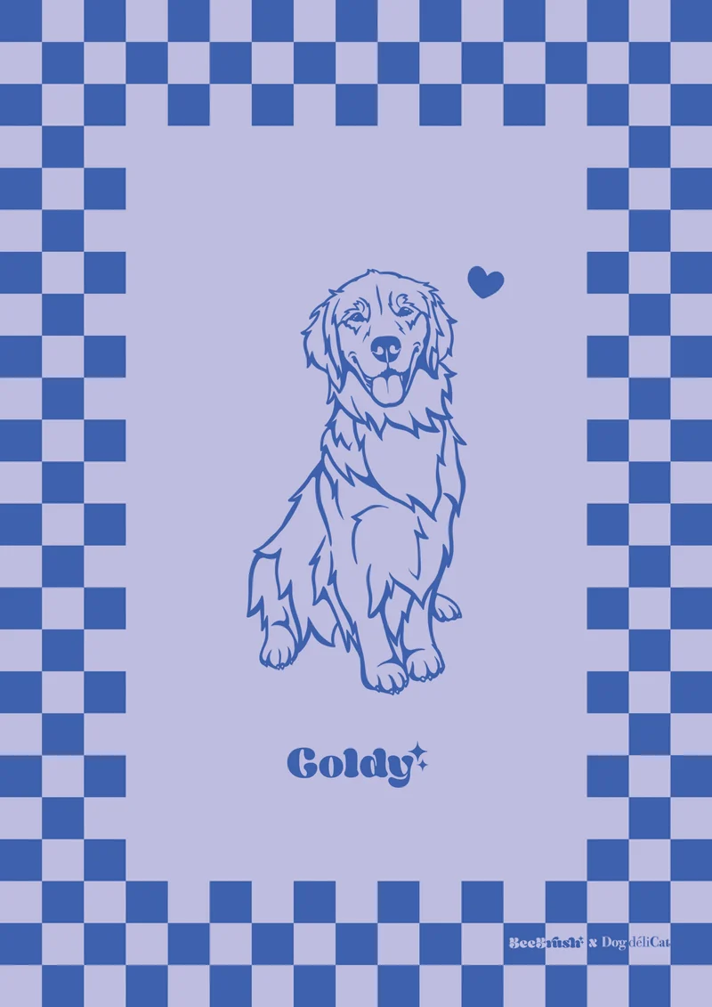Affiche Golden Retriever A4 – Goldy – BeeBrush (BeePop)