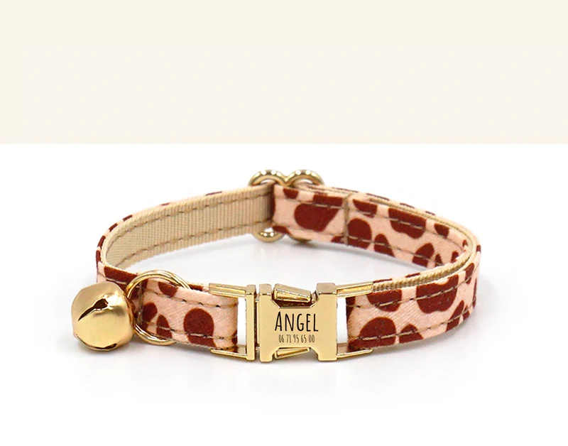 Collier Chat Personnalisé Léopard Sable