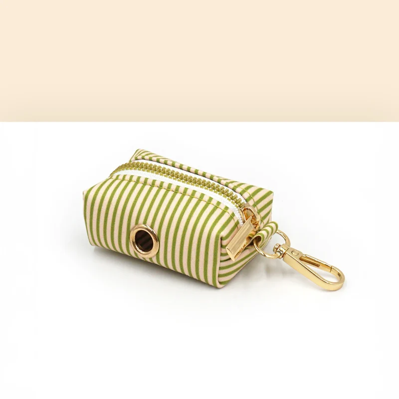 Pochette sac à crotte Coton Rayé Vert