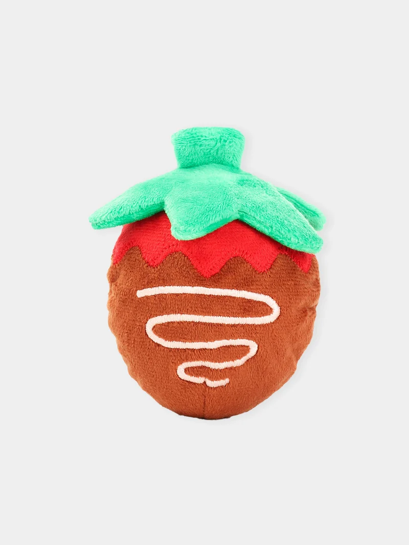 Balle en peluche pour chien - Woof Love Fraise chocolat 🍓🍫 - HugSmart