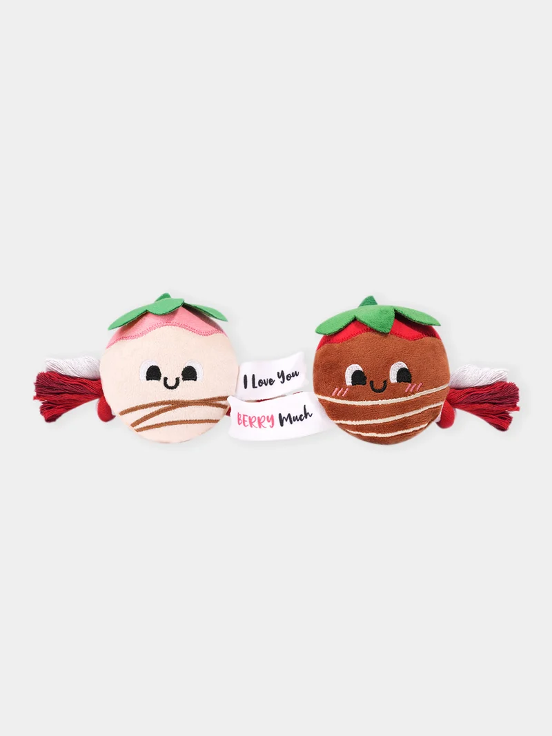 Peluche pour chien - Woof Love Fraises au chocolat 🍓🍫 - HugSmart