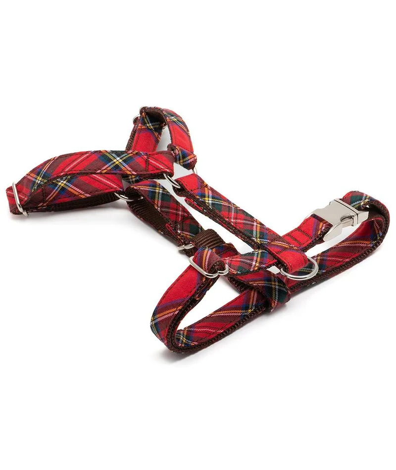 Harnais pour chien Tremp tartan rouge