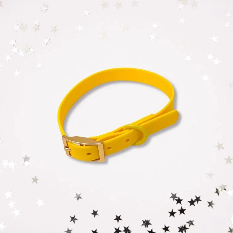 Collier imperméable pour chien Léo jaune (PVC)