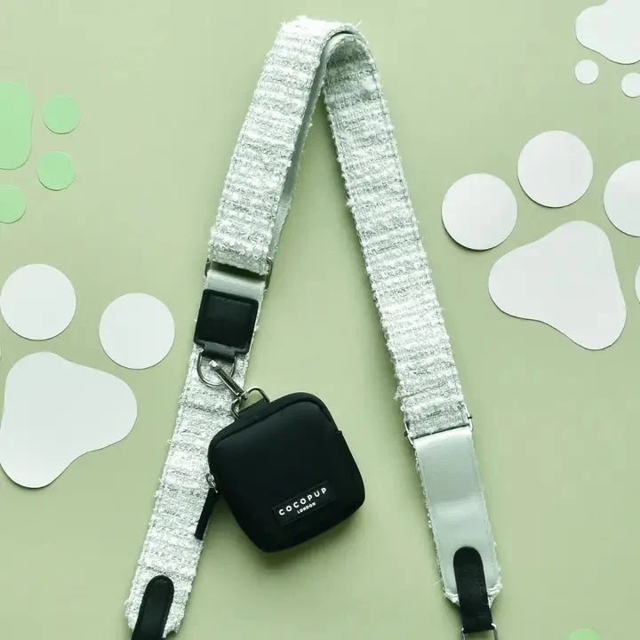Bandoulière de sac de promenade pour chien – Tweed Texturé Matcha