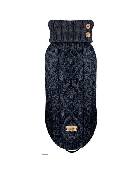 Pull pour chien Torsade Keelan bleu marine - Tailles classiques, bouledogues et teckels