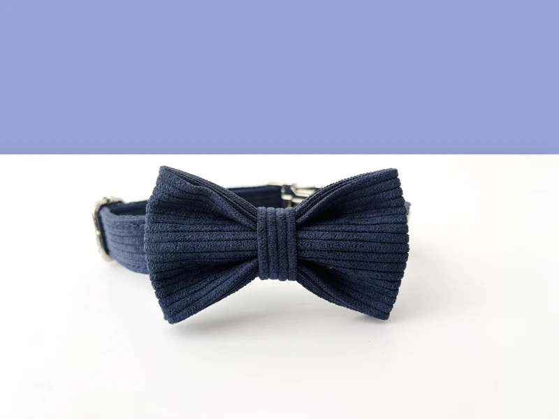 Nœud Papillon Velours Côtelé Bleu Marine