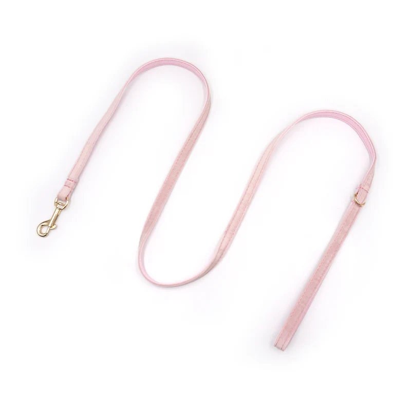 Laisse Chat et Chaton Velours Lisse Rose