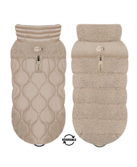 Doudoune réversible Amelia – Fourrure mouton chic pour chien
