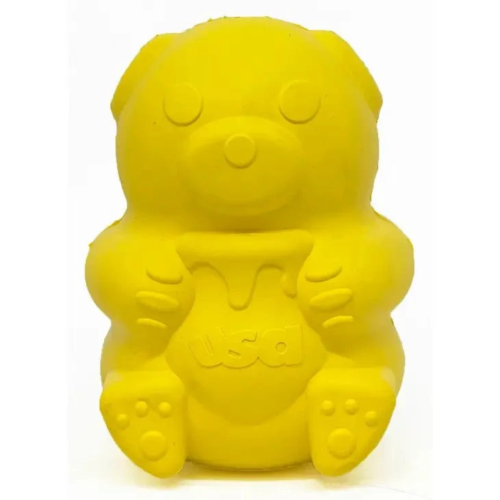 Jouet distributeur de friandises ultra-résistant – Ourson jaune SodaPup