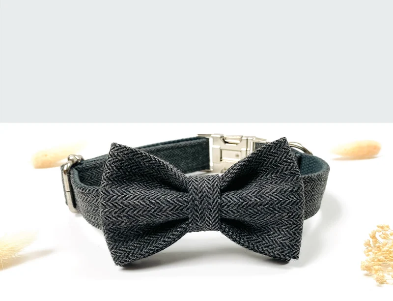 Noeud Papillon Chevron Gris