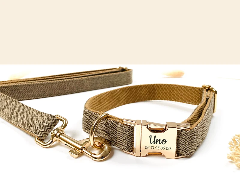 Laisse Chien Chevron Noisette