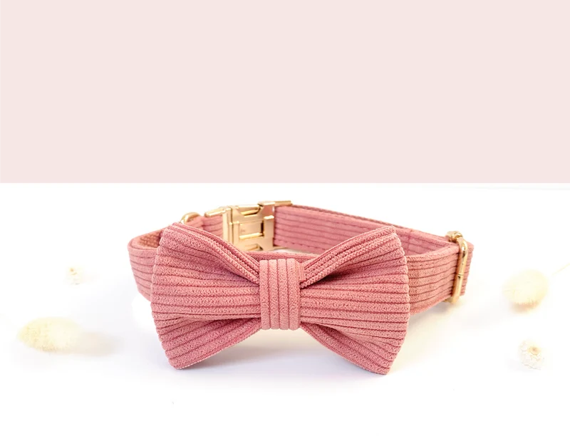 Noeud Papillon Velours Côtelé Rose