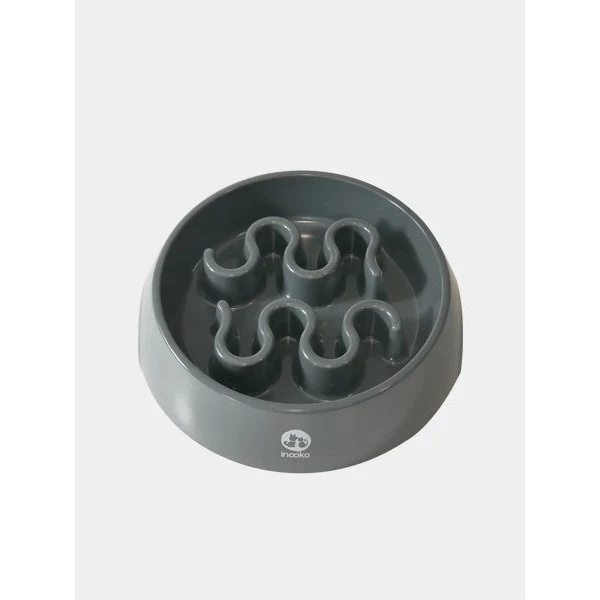 Gamelle anti-glouton Ronde- Taille L- Gris anthracite