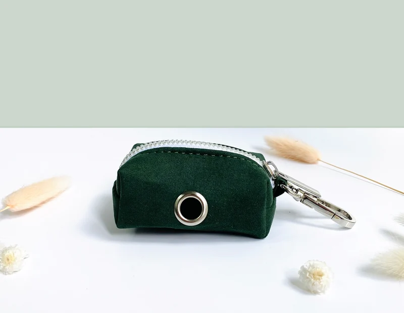 Pochette sac à crotte Coton Vert Sapin