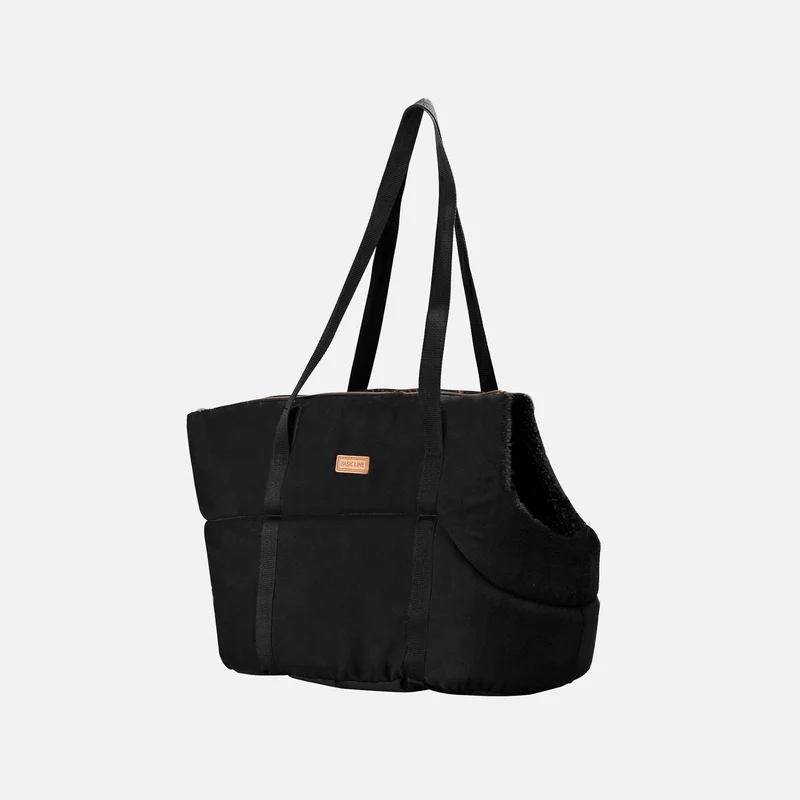 Sac de transport chien noir en suédine