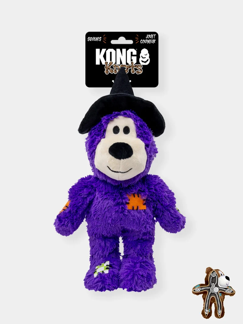 Peluche pour chien - Kong Knots Halloween Witch Bear 🧙‍♀️ (M/L) - Violet