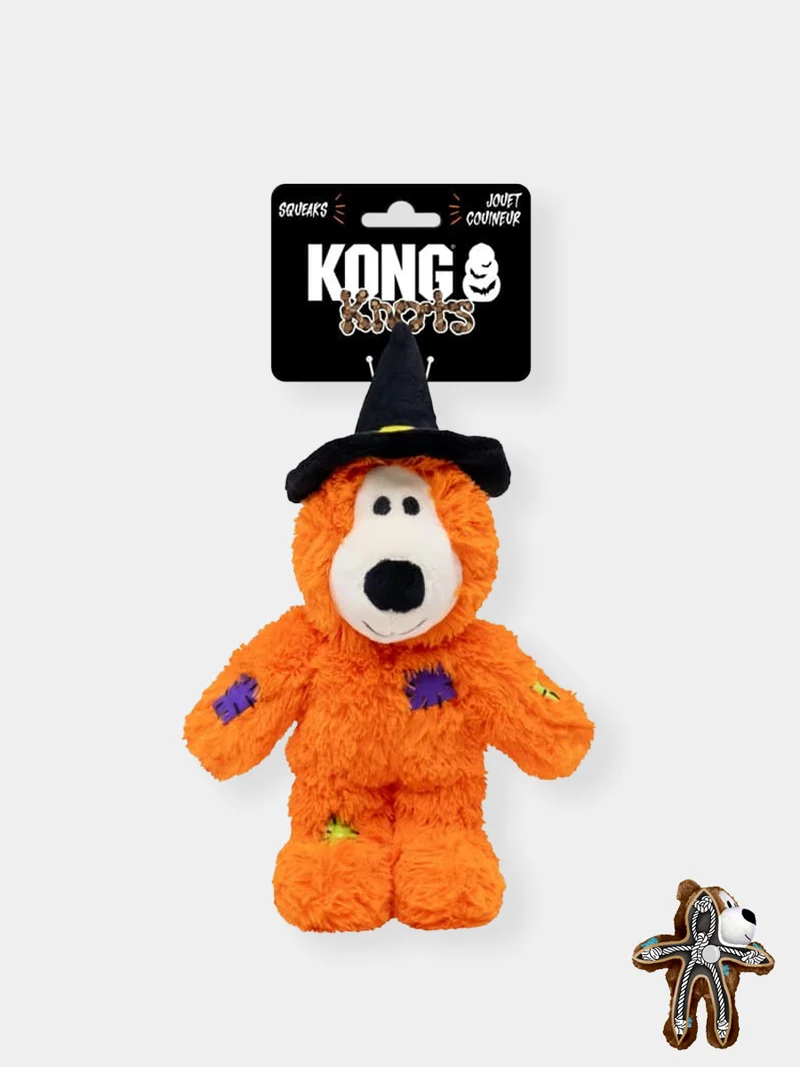 Peluche pour chien - Kong Knots Halloween Witch Bear 🧙‍♀️ (S/M) - Orange