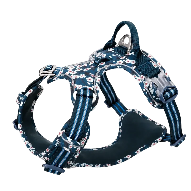 Harnais Chien Anti Traction Floral