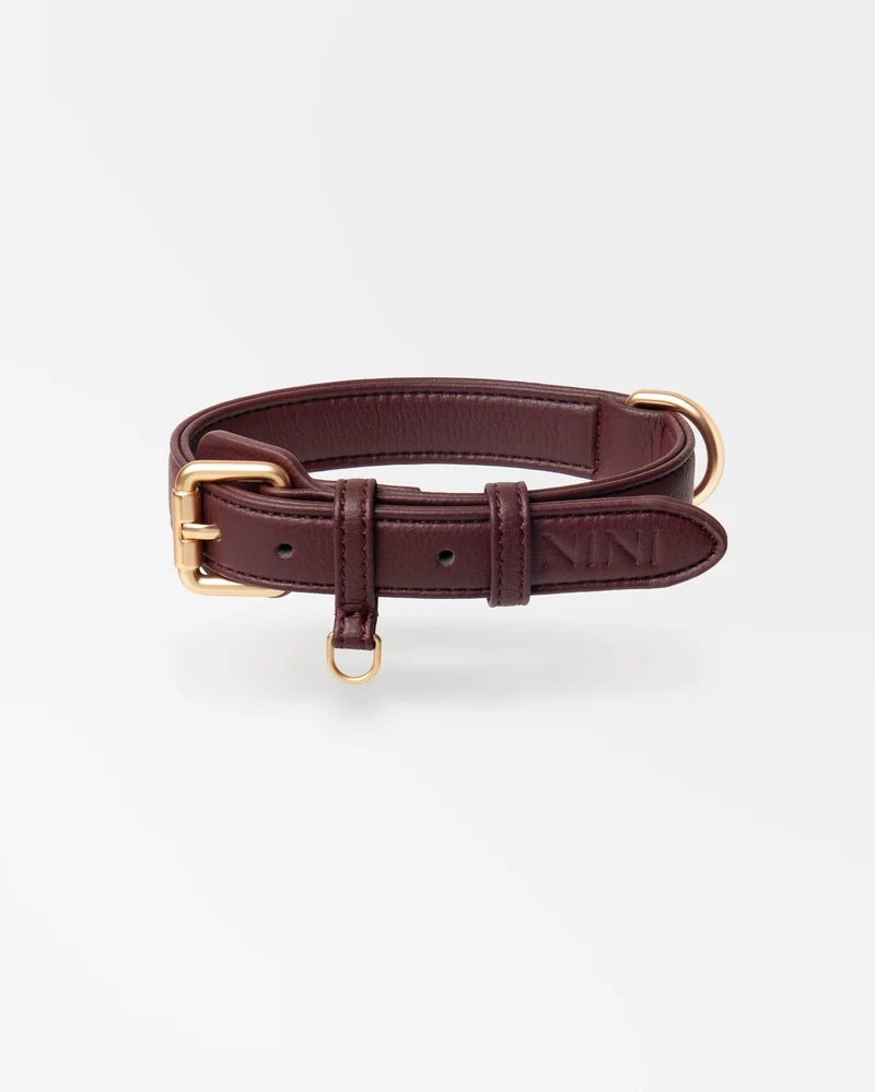 COLLIER EN MICROFIBRE VÉGÉTAL - Bordeaux