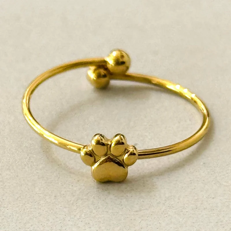 BAGUE PATTE DE CHIEN - Acier inoxydable