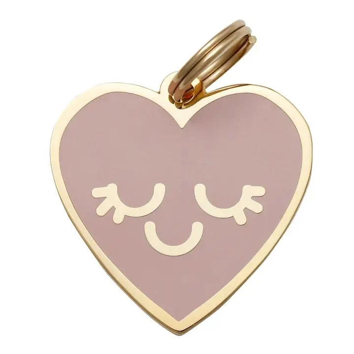 Médaille gravée pour chien personnalisable Coeur Souriant